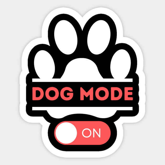Dog mode on Sticker by The WYLD Tribe